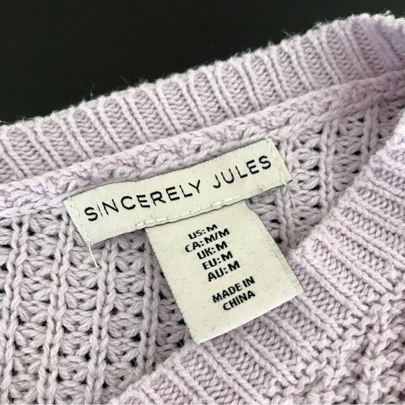 Sincerely Jules Light Purple Cropped Knit Sweater - Picture 6 of 9